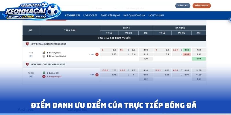 Điểm danh ưu điểm của trực tiếp bóng đá